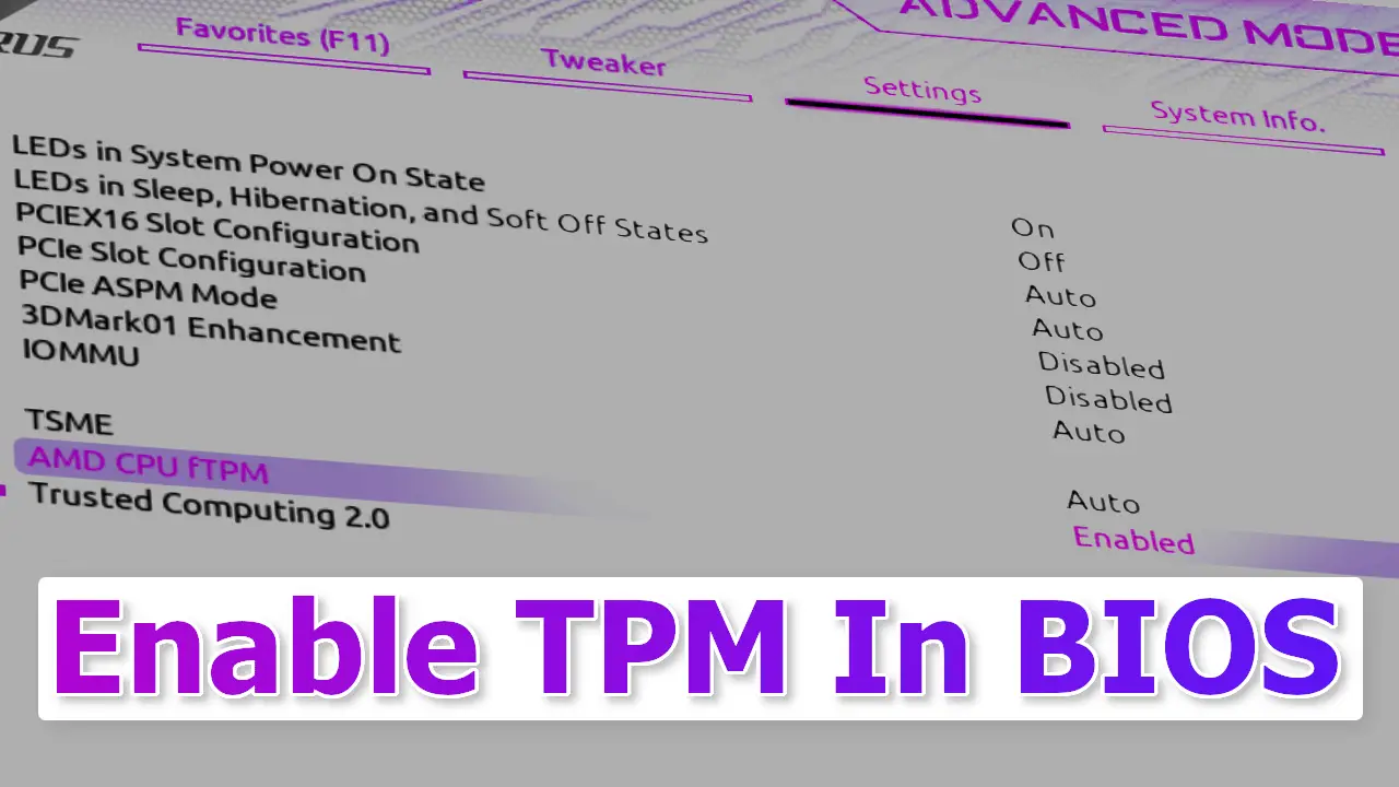 How To Enable Tpm In Bios (intel And Amd) Windows 11 Gamers Trang Chủ ...